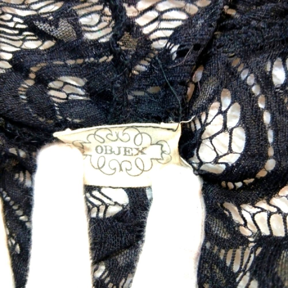 Objex 90s, Vintage Gothic Style Black Open Lace Open Front Duster Women's Small. - Picture 4 of 10
